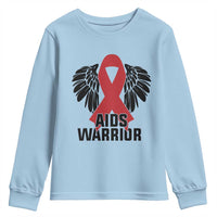 Aids Warrior Youth Sweatshirt Red Ribbon HIV Awareness Gift - Wonder Print Shop