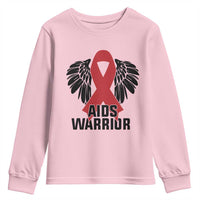 Aids Warrior Youth Sweatshirt Red Ribbon HIV Awareness Gift - Wonder Print Shop