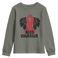 Aids Warrior Youth Sweatshirt Red Ribbon HIV Awareness Gift - Wonder Print Shop