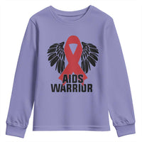 Aids Warrior Youth Sweatshirt Red Ribbon HIV Awareness Gift - Wonder Print Shop