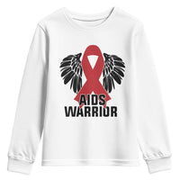 Aids Warrior Youth Sweatshirt Red Ribbon HIV Awareness Gift - Wonder Print Shop
