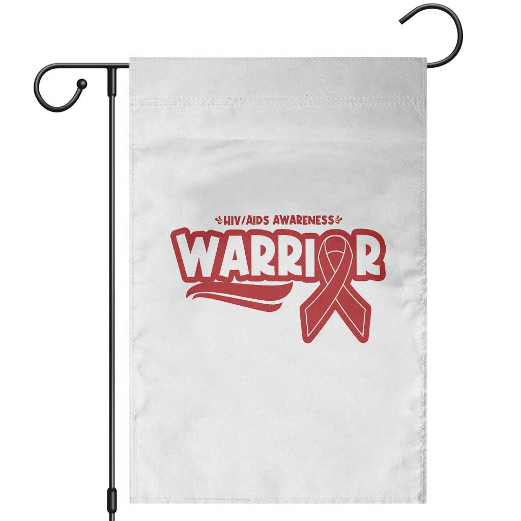 HIV Awareness Warrior Garden Flag Red Ribbon Support Gift - Wonder Print Shop