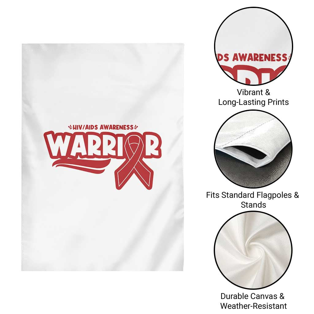 HIV Awareness Warrior Garden Flag Red Ribbon Support Gift - Wonder Print Shop