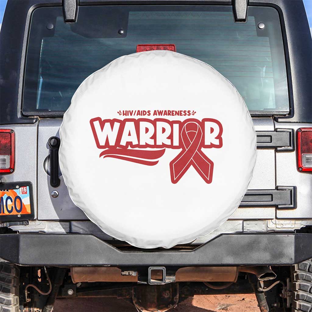 HIV Awareness Warrior Spare Tire Cover Red Ribbon Support Gift - Wonder Print Shop