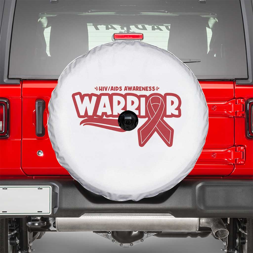 HIV Awareness Warrior Spare Tire Cover Red Ribbon Support Gift - Wonder Print Shop
