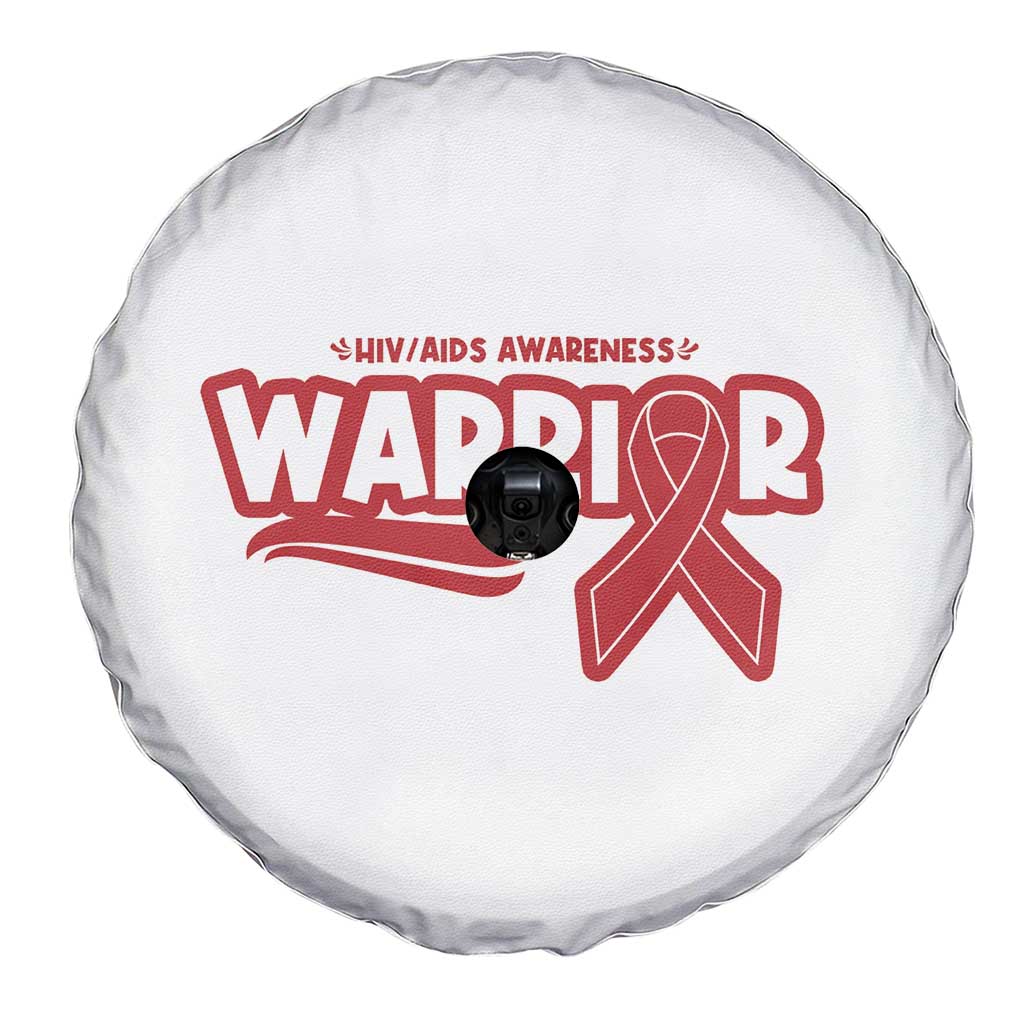 HIV Awareness Warrior Spare Tire Cover Red Ribbon Support Gift - Wonder Print Shop