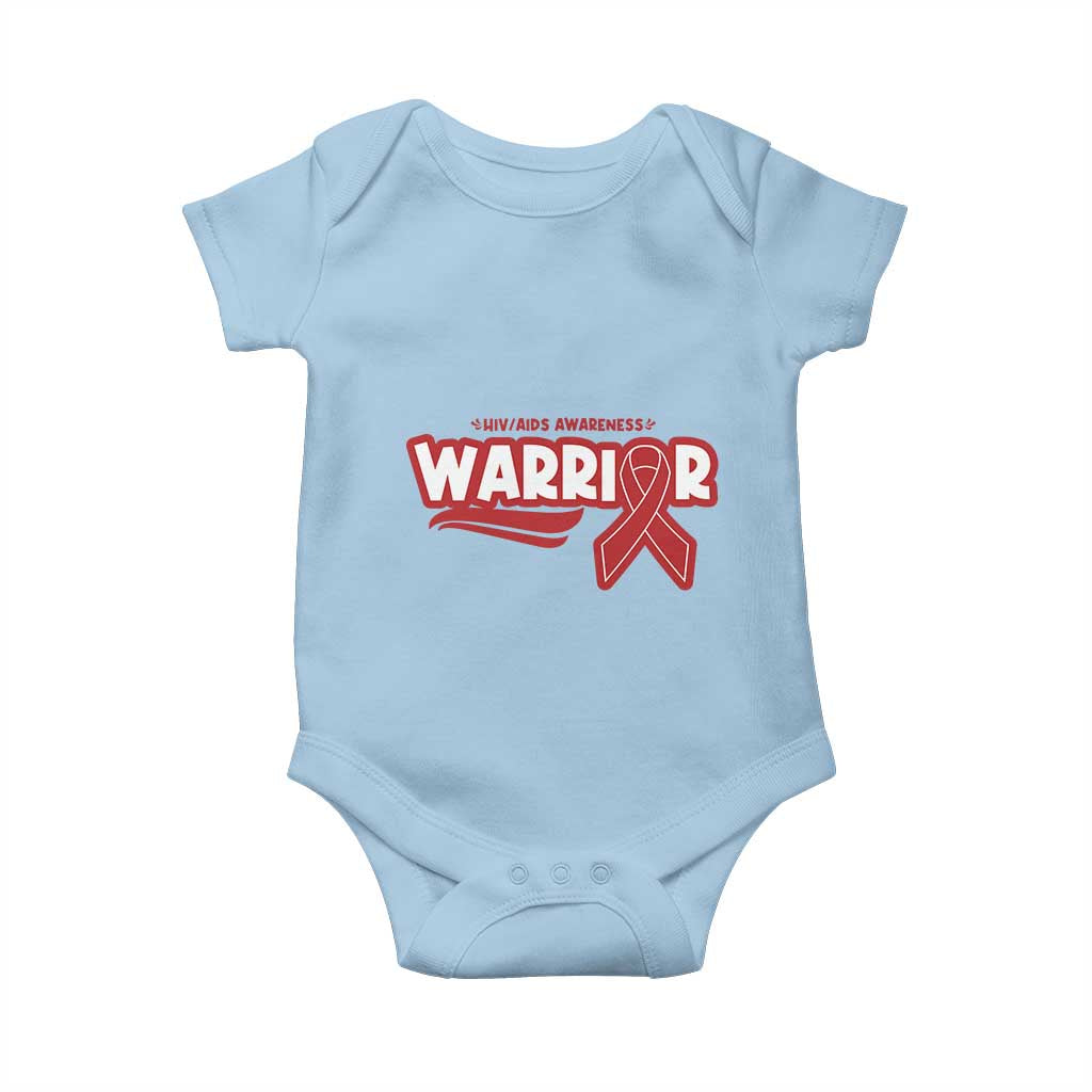 HIV Awareness Warrior Baby Onesie Red Ribbon Support Gift - Wonder Print Shop