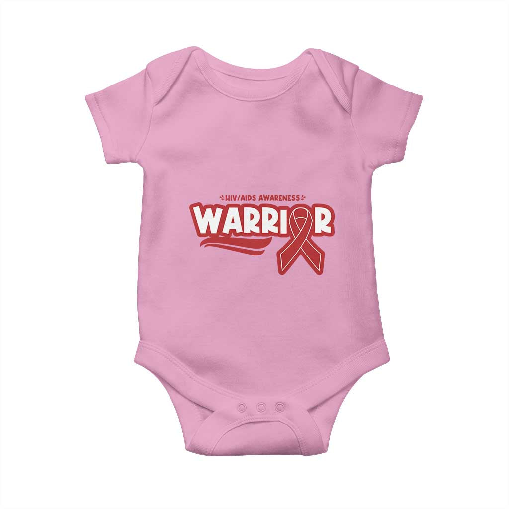HIV Awareness Warrior Baby Onesie Red Ribbon Support Gift - Wonder Print Shop