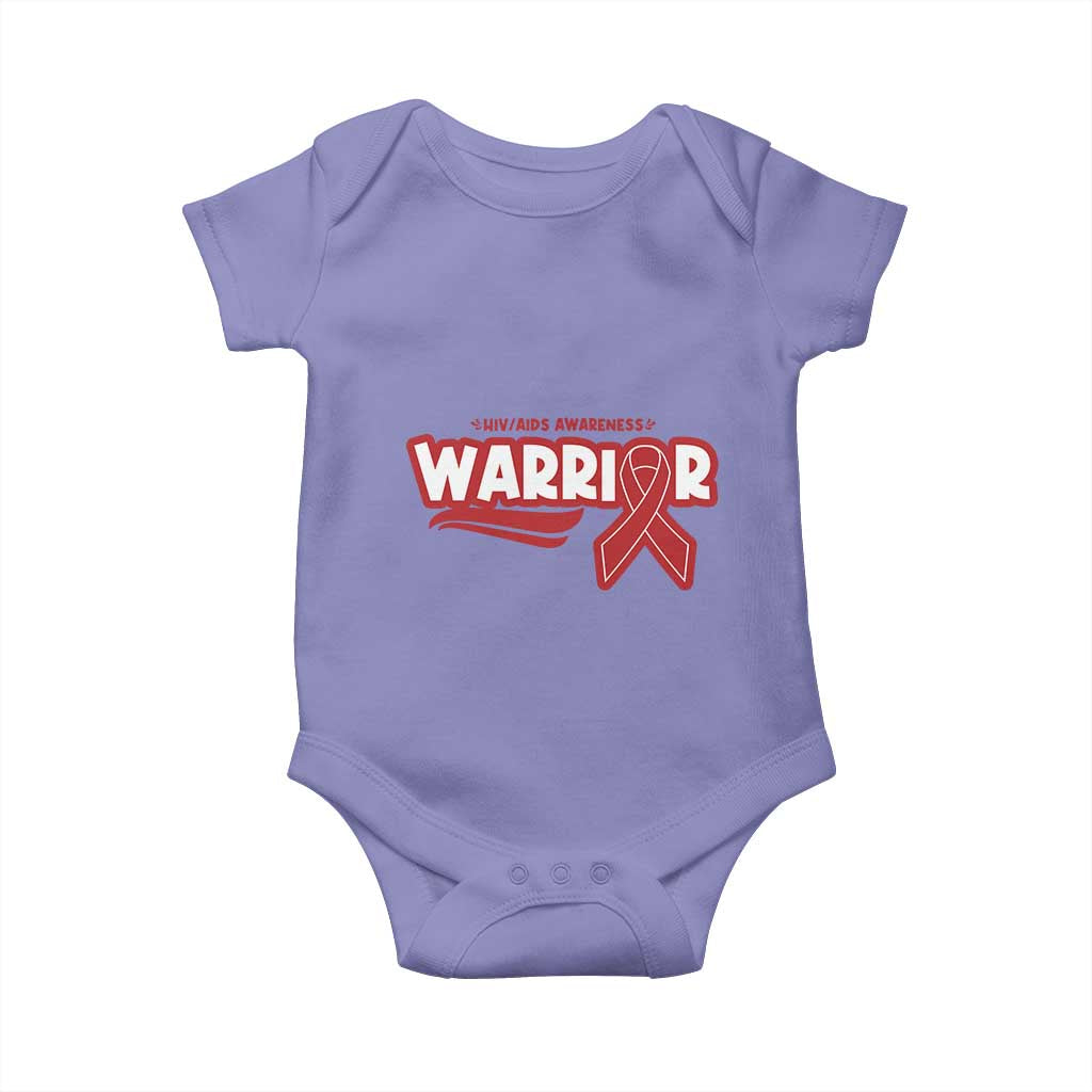 HIV Awareness Warrior Baby Onesie Red Ribbon Support Gift - Wonder Print Shop
