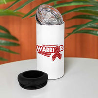 HIV Awareness Warrior 4 in 1 Can Cooler Tumbler Red Ribbon Support Gift - Wonder Print Shop