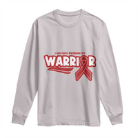 HIV Awareness Warrior Long Sleeve Shirt Red Ribbon Support Gift - Wonder Print Shop