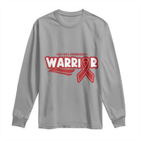 HIV Awareness Warrior Long Sleeve Shirt Red Ribbon Support Gift - Wonder Print Shop