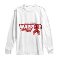 HIV Awareness Warrior Long Sleeve Shirt Red Ribbon Support Gift - Wonder Print Shop