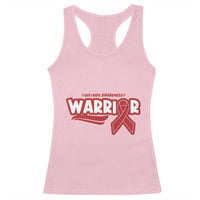 HIV Awareness Warrior Racerback Tank Top Red Ribbon Support Gift - Wonder Print Shop