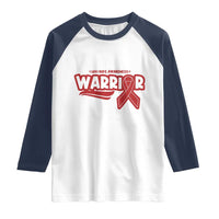 HIV Awareness Warrior Raglan Shirt Red Ribbon Support Gift - Wonder Print Shop