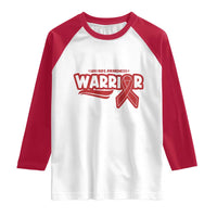 HIV Awareness Warrior Raglan Shirt Red Ribbon Support Gift - Wonder Print Shop