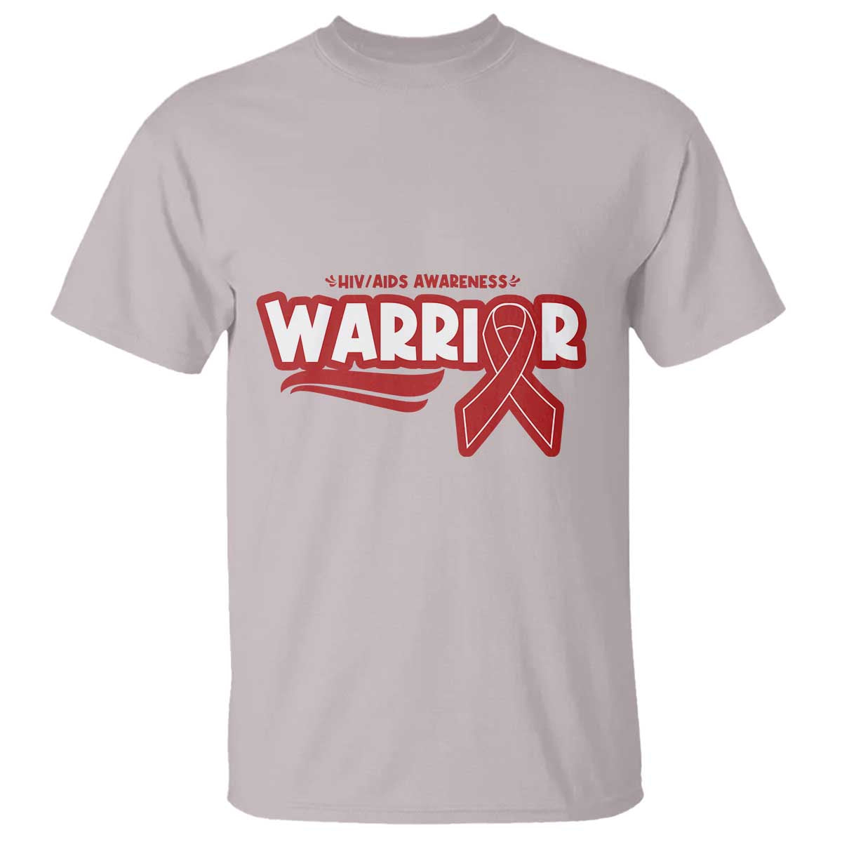 HIV Awareness Warrior T Shirt Red Ribbon Support Gift - Wonder Print Shop