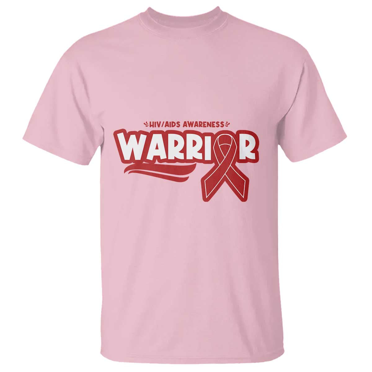 HIV Awareness Warrior T Shirt Red Ribbon Support Gift - Wonder Print Shop
