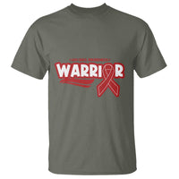 HIV Awareness Warrior T Shirt Red Ribbon Support Gift - Wonder Print Shop