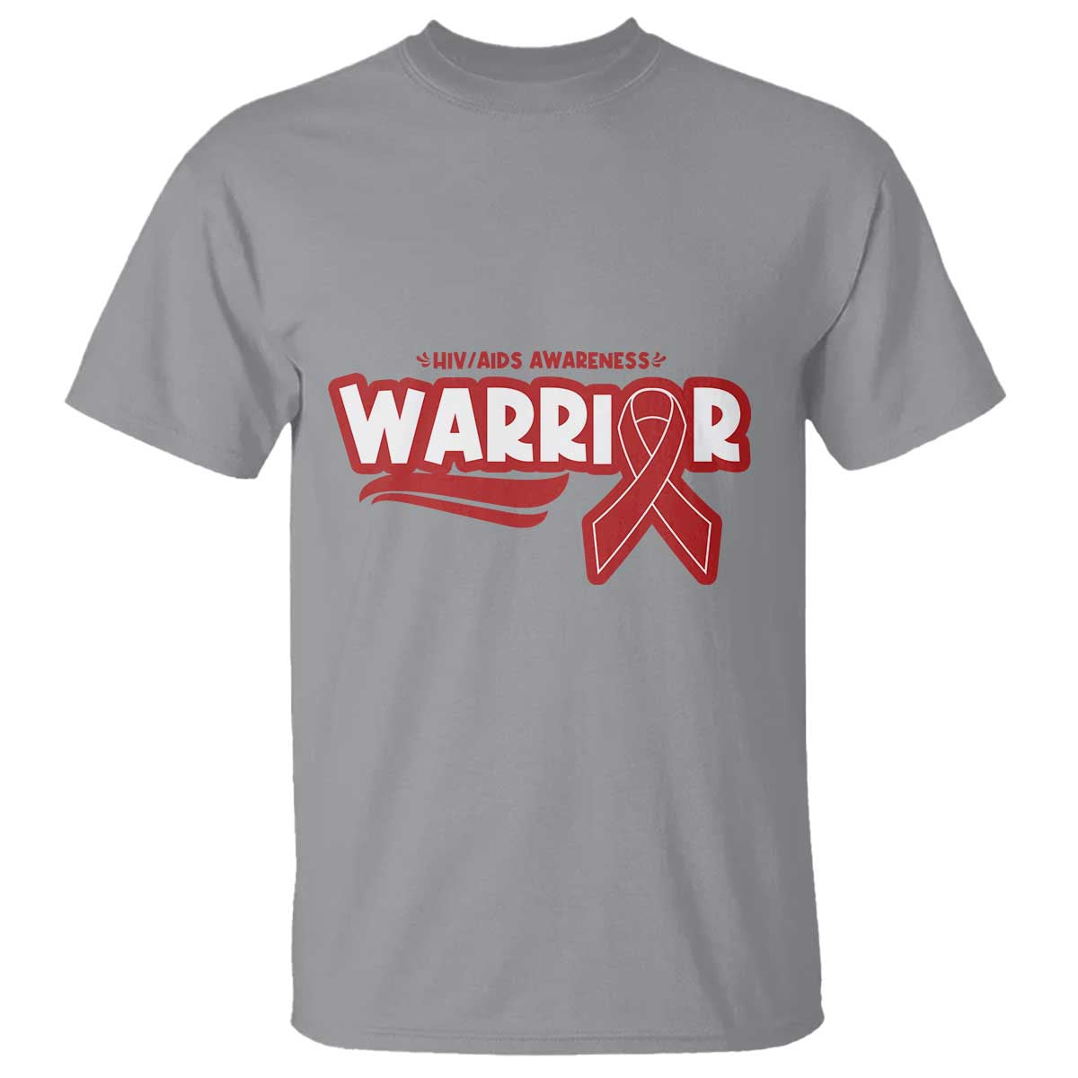 HIV Awareness Warrior T Shirt Red Ribbon Support Gift - Wonder Print Shop