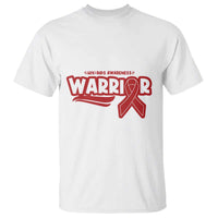 HIV Awareness Warrior T Shirt Red Ribbon Support Gift - Wonder Print Shop