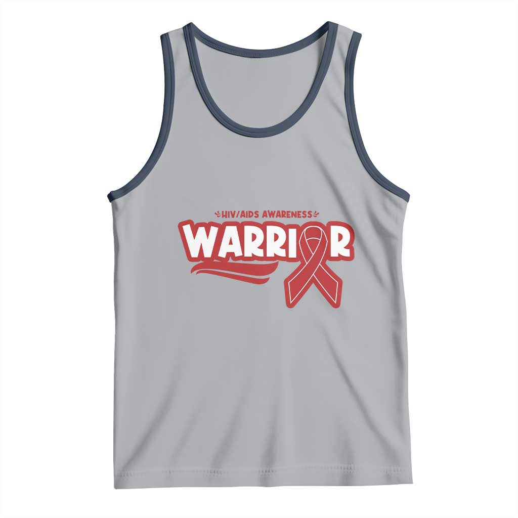HIV Awareness Warrior Tank Top Red Ribbon Support Gift - Wonder Print Shop