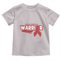 HIV Awareness Warrior Toddler T Shirt Red Ribbon Support Gift - Wonder Print Shop