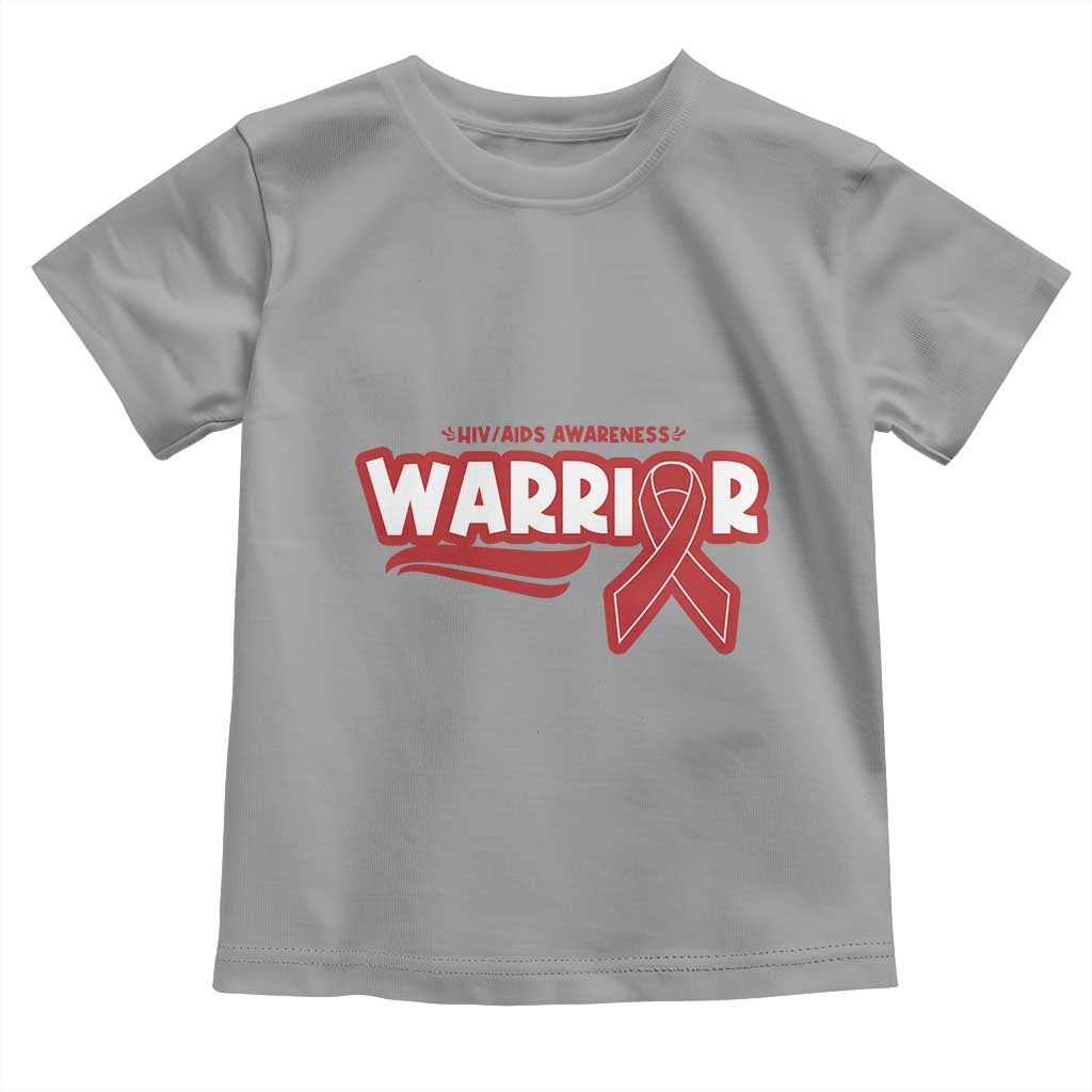 HIV Awareness Warrior Toddler T Shirt Red Ribbon Support Gift - Wonder Print Shop