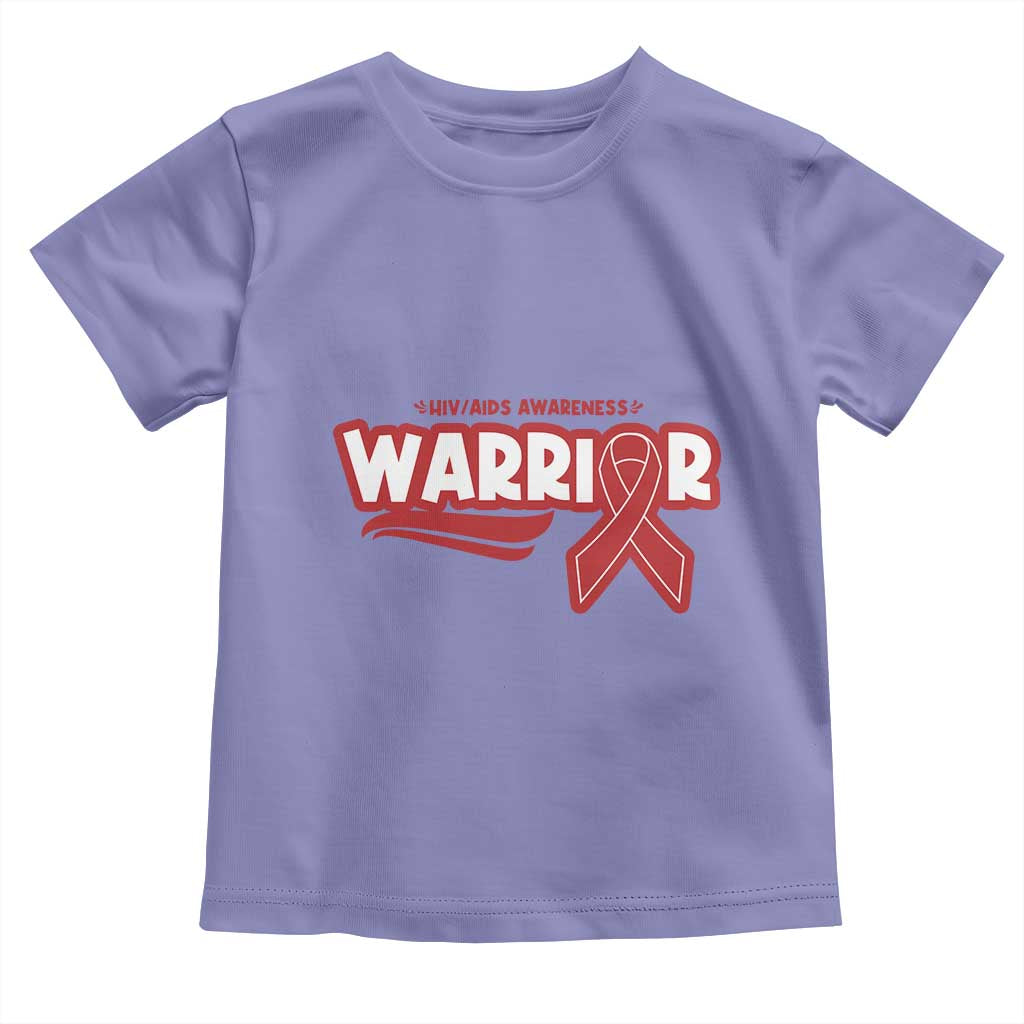HIV Awareness Warrior Toddler T Shirt Red Ribbon Support Gift - Wonder Print Shop