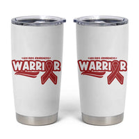 HIV Awareness Warrior Tumbler Cup Red Ribbon Support Gift - Wonder Print Shop