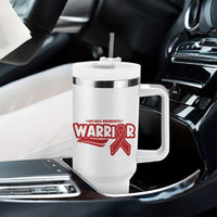 HIV Awareness Warrior Tumbler With Handle Red Ribbon Support Gift - Wonder Print Shop