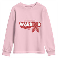 HIV Awareness Warrior Youth Sweatshirt Red Ribbon Support Gift - Wonder Print Shop