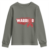 HIV Awareness Warrior Youth Sweatshirt Red Ribbon Support Gift - Wonder Print Shop