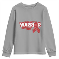 HIV Awareness Warrior Youth Sweatshirt Red Ribbon Support Gift - Wonder Print Shop