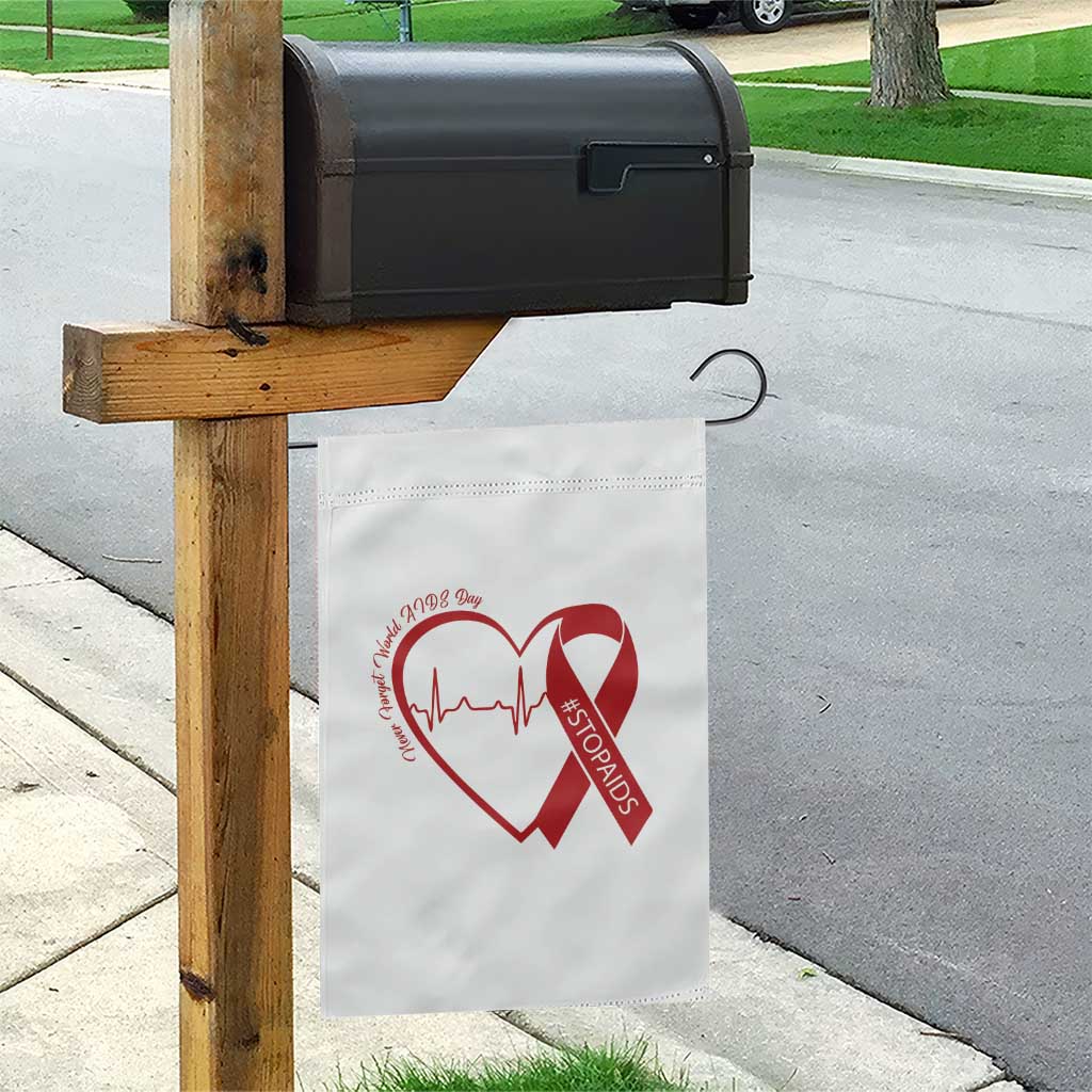 Never Forget World AIDS Day Garden Flag Red Ribbon HIV Awareness Gift - Wonder Print Shop