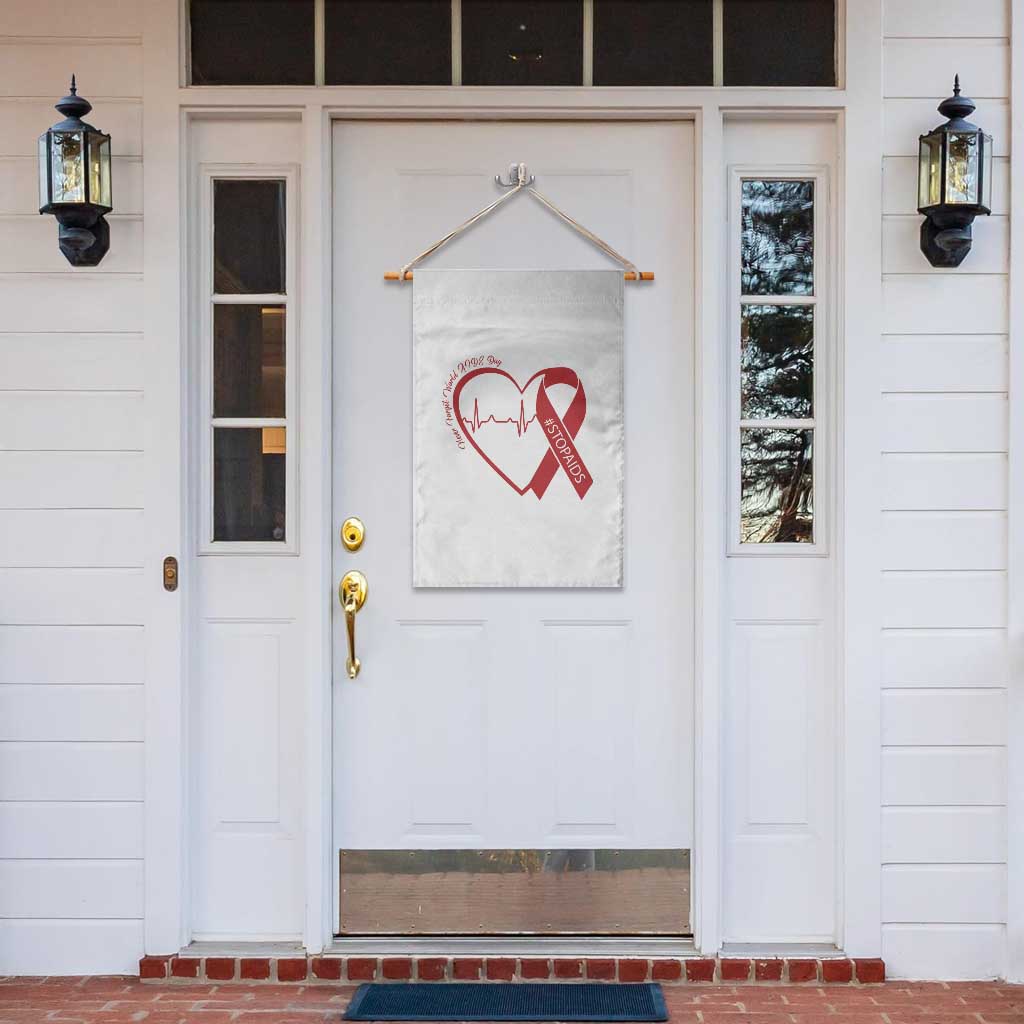 Never Forget World AIDS Day Garden Flag Red Ribbon HIV Awareness Gift - Wonder Print Shop