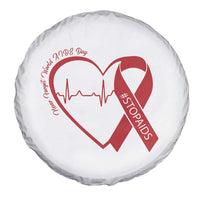 Never Forget World AIDS Day Spare Tire Cover Red Ribbon HIV Awareness Gift - Wonder Print Shop
