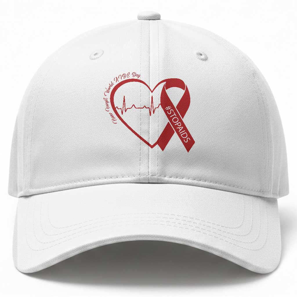 Never Forget World AIDS Day Baseball Cap Red Ribbon HIV Awareness Gift