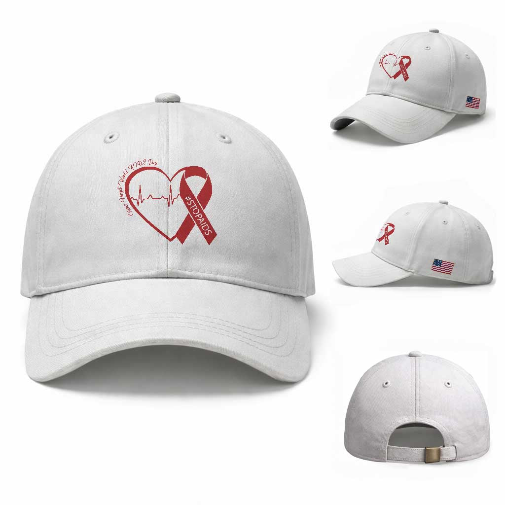 Never Forget World AIDS Day Baseball Cap Red Ribbon HIV Awareness Gift