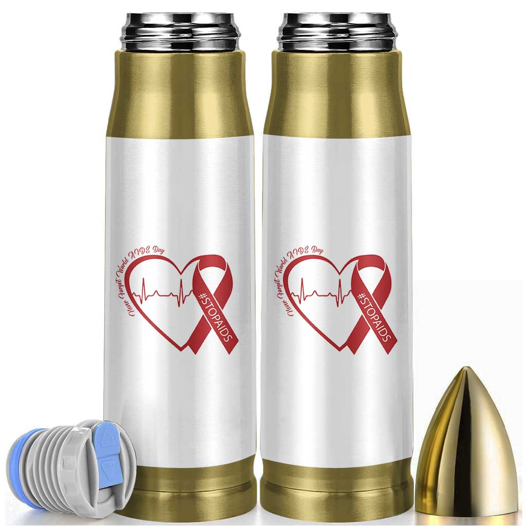 Never Forget World AIDS Day Bullet Tumbler Red Ribbon HIV Awareness Gift - Wonder Print Shop