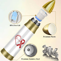 Never Forget World AIDS Day Bullet Tumbler Red Ribbon HIV Awareness Gift - Wonder Print Shop