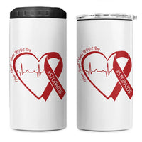 Never Forget World AIDS Day 4 in 1 Can Cooler Tumbler Red Ribbon HIV Awareness Gift - Wonder Print Shop