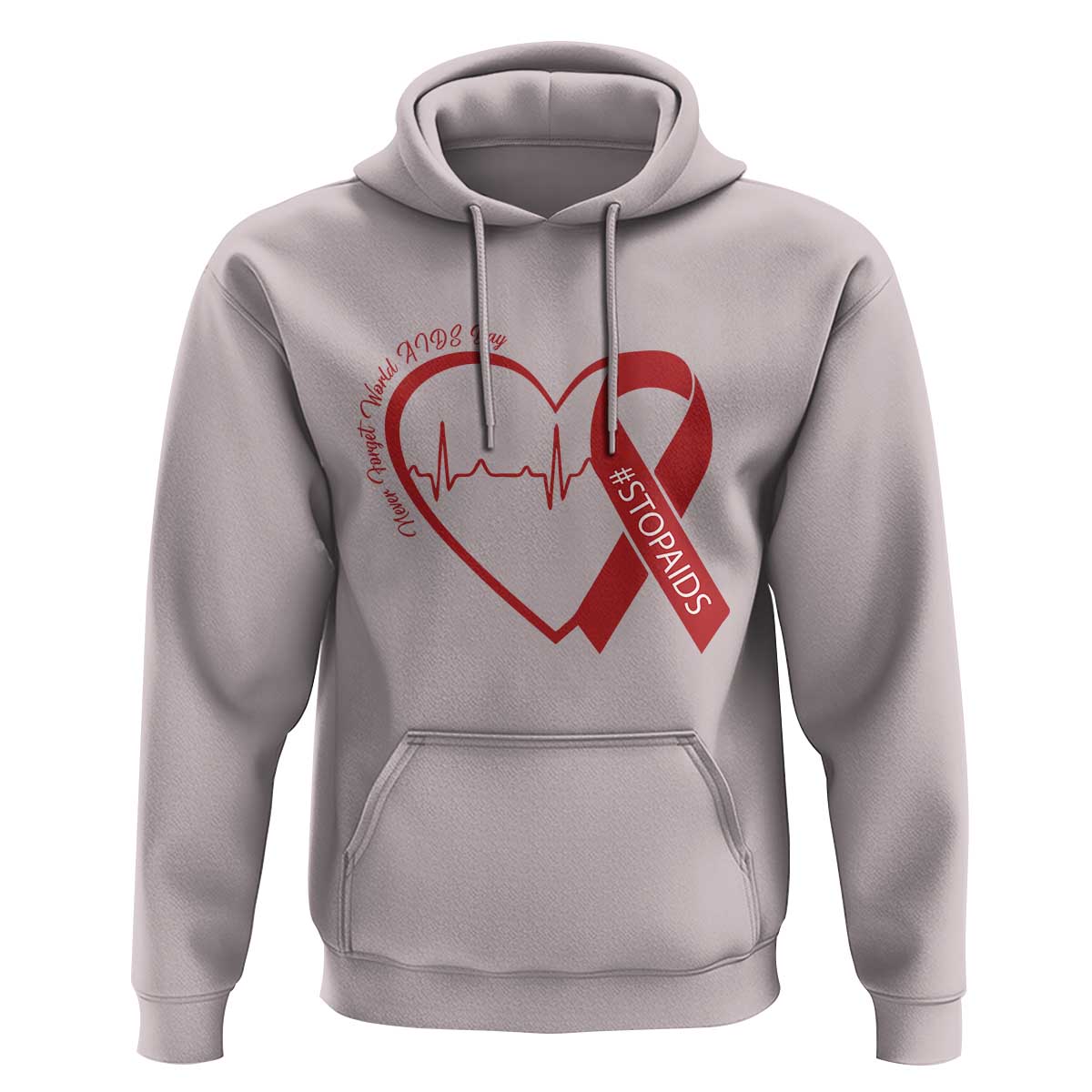 Never Forget World AIDS Day Hoodie Red Ribbon HIV Awareness Gift - Wonder Print Shop