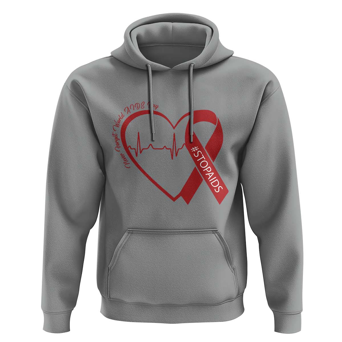Never Forget World AIDS Day Hoodie Red Ribbon HIV Awareness Gift - Wonder Print Shop