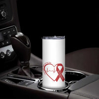 Never Forget World AIDS Day Skinny Tumbler Red Ribbon HIV Awareness Gift - Wonder Print Shop