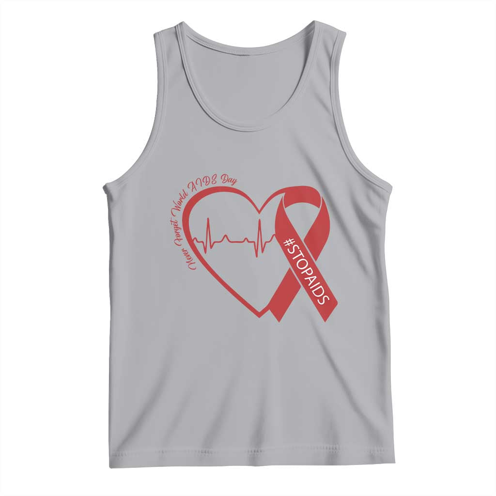 Never Forget World AIDS Day Tank Top Red Ribbon HIV Awareness Gift - Wonder Print Shop