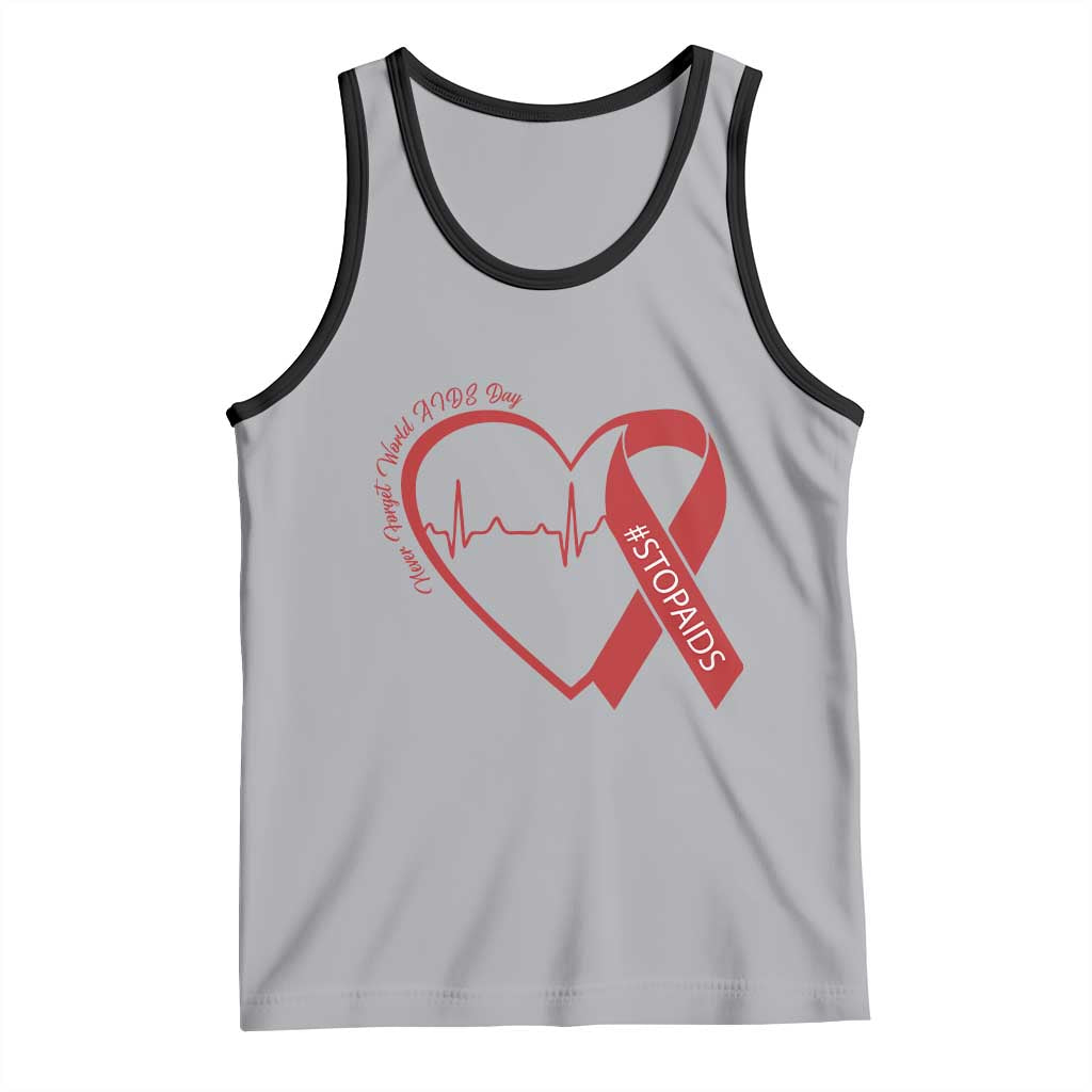 Never Forget World AIDS Day Tank Top Red Ribbon HIV Awareness Gift - Wonder Print Shop