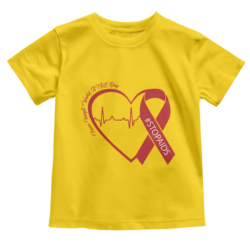 Never Forget World AIDS Day Toddler T Shirt Red Ribbon HIV Awareness Gift - Wonder Print Shop