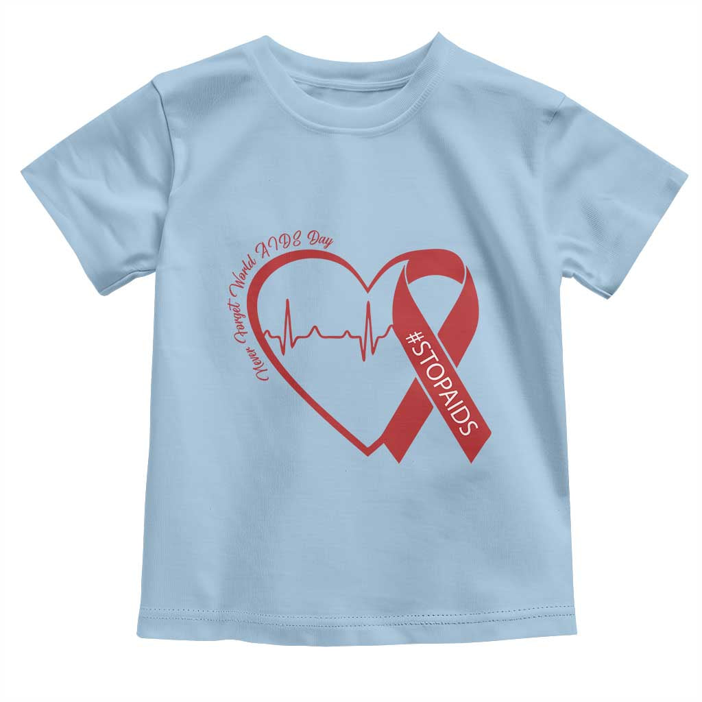 Never Forget World AIDS Day Toddler T Shirt Red Ribbon HIV Awareness Gift - Wonder Print Shop