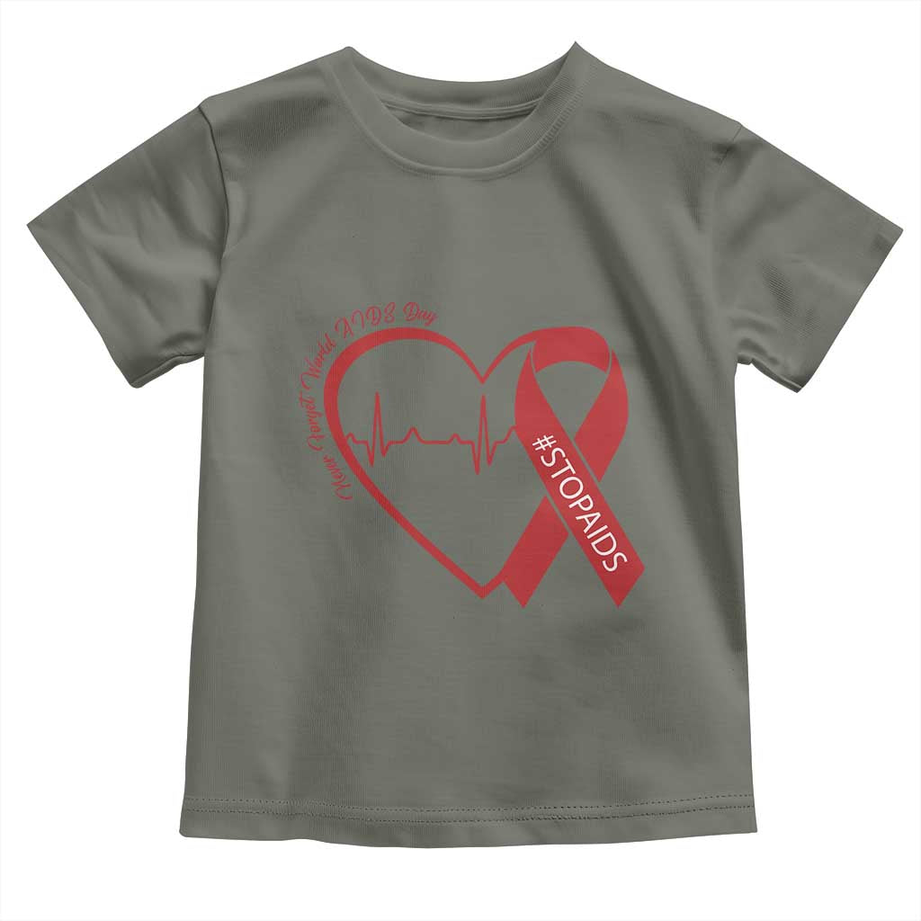 Never Forget World AIDS Day Toddler T Shirt Red Ribbon HIV Awareness Gift - Wonder Print Shop